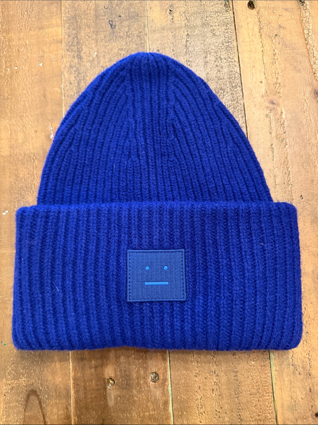 Acne Studios Cobalt Ribbed Knit Beanie